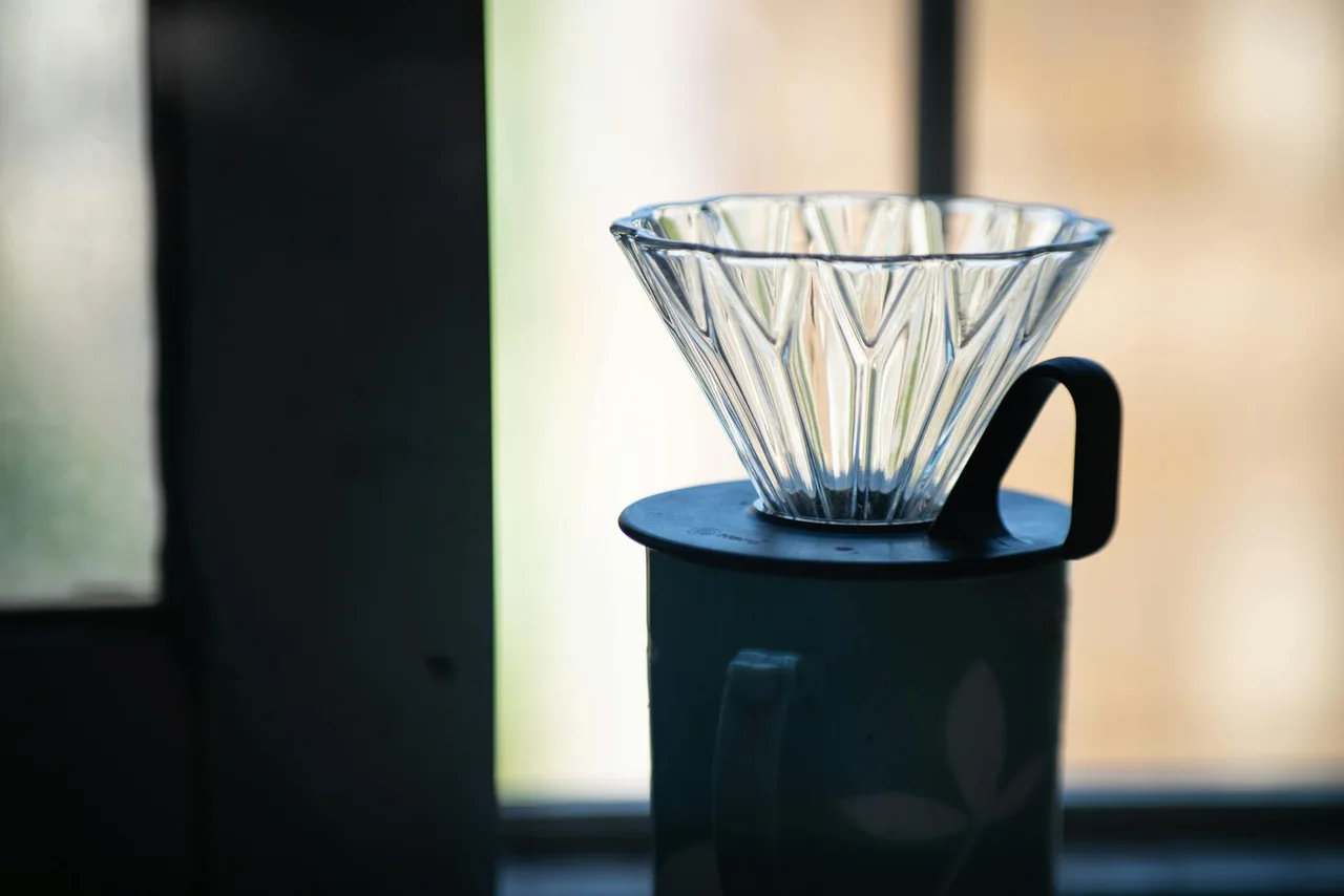 Pour over dripper making coffee during a slow morning